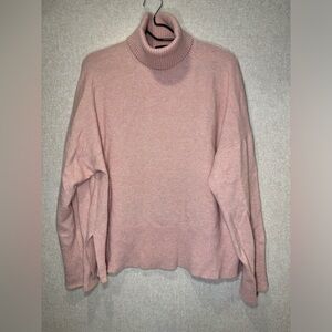 J. Crew Supersoft Yarn Turtleneck Sweater Pale Pink Wool Alpaca Preppy Size XL